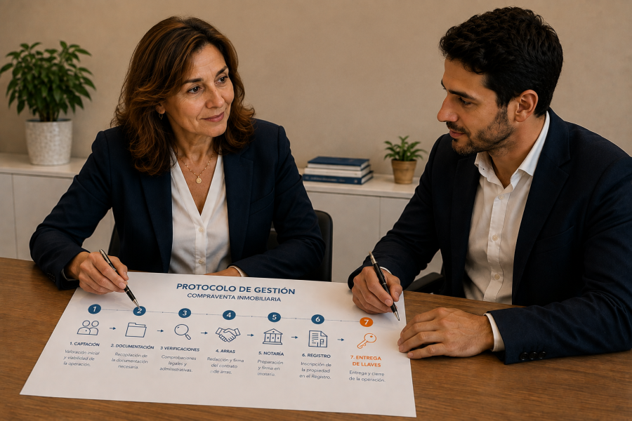¿Qué documentos utiliza un agente inmobiliario durante una compraventa?